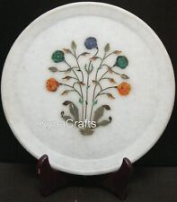10 Inches Marble Decorative Plate Antique Design Inlay Work Business Gift Plate picture