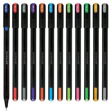 Pentonic Multicolor Gel Pen With Hard Box Case 0.6 mm-1.0 mm Black Body, 12 Pcs picture