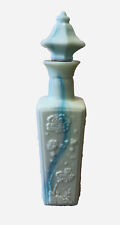 Vintage 1972 Jim Beam Jade  Milk Glass Decanter Floral Bottle  picture