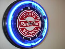 AMC Rambler Motors Auto Garage Dealer Neon Wall Clock Advertising Sign picture