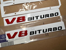 OEM Gloss Black Red V8 Biturbo Side Badge Sticker for BENZ C63 E63 GL G 63 GLE63 picture