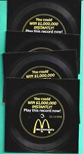 4 McDonald's $1,000,000 Records 1988 1989 Flexi Disc 33 1/3 Prize Premium AS IS picture