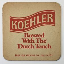 Koehler Beer Coaster (2 Images) Erie, PA Vintage picture