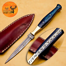 HANDMADE FORGED DAMASCUS STEEL BLADE&WOOD HANDLE THROWING BOOT DAGGER KNIFE-1267 picture