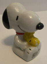 Vintage 1958-65-66-72 Peanuts Snoopy Holding Woodstock Ceramic Figurine 3.25 In picture