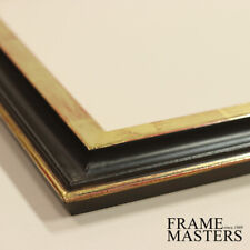 Hollywood Regency Frame Gilded in 22k Gold Leaf Top, Black Panel | Made In USA picture