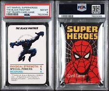 RARE 1977 MARVEL SUPERHEROES BLACK PANTHER TOP TRUMPS CARD GAME PSA 8 NM-MINT picture