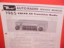 1965 VOLVO 122S 1800S SPORT COUPE PV544 SEDAN BENDIX AM RADIO SERVICE MANUAL 65 picture