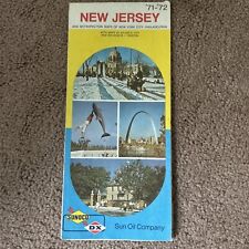 1971-72 New Jersey Map W Maps Of NYC & Philadelphia SUN OIL COMPANY picture