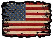 Distressed Looking American Flag Embroidered Biker Patch Large Size  picture