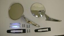 Round Outside Mirrors 12pc Kit w/ Ribbed Base Camaro Nova Firebird mirror pair picture