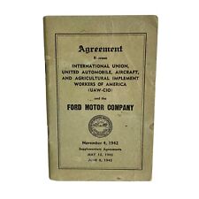 RARE 1942-43 Ford Motor Company Union Agreement Book Vintage UAW Contract WWII picture