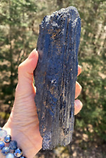 Black Tourmaline Raw Specimen Lg Column Rod   Grounding Protection 29376E picture
