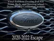 2020-2022 Ford Escape Vinyl Emblem Overlay Full Kit Front/back/ Steering Wheel picture