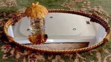 Vintage 18”Vanity Mirror Tray & Annick Goutal Ornate Covered Candle Holder  Rare picture