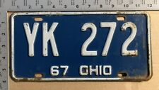 1967 Ohio license plate YK 272 YOM DMV clear Ford Chevy Dodge 4038 picture