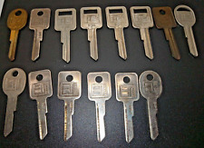 Lot of 14 NOS Vintage GM Blank Uncut keys Trunk Door Ignition? pics 8 Logo Keys picture