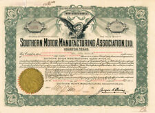 Southern Motor Manufacturing Association, Ltd - Stock Certificate - Automotive S picture