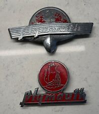 1940 Plymouth Emblem/Ornaments, SET OF 2, RARE,  Chrome-plated picture