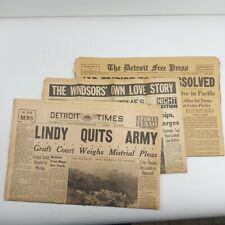 Detroit Newspapers 1940-43 WW2 Lot X 3 - Times, Free Press ORIGINAL picture
