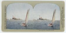 c1900's Colorized Stereoview Naval Review at Hampton Roads Jamestown Exposition picture