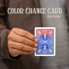 Color Changing Card Gimmick on Bicycle Rider Back Magic Trick (1 Pc Blue to Red) picture