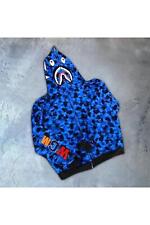 Men's Bape Hooded Zippered Cardigan - Blue picture