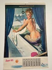 August 1952 Pinup Girl Calendar Page by Elvgren- Blond Woman in Bathtub picture
