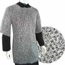 ALUMINIUM CHAINMAIL ROUND RIVETED  SHIRT WHITE ANODIZED ARMOR(XXL Size) VA035 picture
