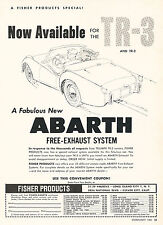 1960 Triumph TR-3 TR3 Abarth exhaust - Original Advertisement Car Print Ad J323 picture