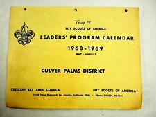 Boys Scouts of America Leaders Program Calendar Crescent Bay Council 1968-1969 picture