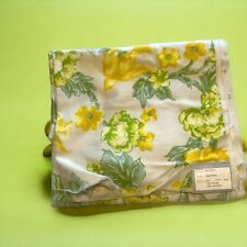 Vintage Floral Birds Fabric Original Tag Yellow Green 48x24.5  Pillow Chair Seat picture