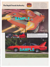1970 PLYMOUTH RAPID TRANSIT AUTHORITY COLOR ART PRINT AD & '70 SUPERBIRD PHOTO picture