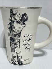Hallmark Ken Sheldon A New World Every Day Beige Ceramic Coffee Mug Cup picture