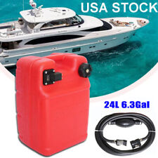 24L 6.3Gallon Marine Outboard Fuel Tank Portable External Fuel Tank W/Connector picture