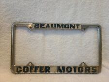 Beaumont California Coffer Motors Vintage Dealer License Plate Frame picture