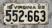 1959  Virginia License Plate Original picture