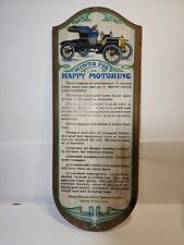 Antique Car Wood Sign Hints for Happy Motoring Car Lover 1967 Vintage Wall Art picture