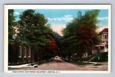 Corning NY-New York, Residential Area First Street, Antique Vintage Postcard picture