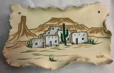 Hand Painted Desert Wall Hanging Cactus Mountains picture