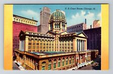 Chicago, IL-Illinois, US Courthouse Antique, Vintage Souvenir Postcard picture