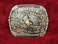 RODEO CHAMPION TROPHY BUCKLE☆SR PRO BULL RIDING☆WAGNER SOUTH DAKOT☆2021☆RARE☆405 picture