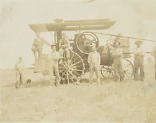 c1910 RPPC Postcard Macon Missouri MO Early Farming Tractor Girls Boys Game picture