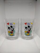 Vintage Walt Disney McDonalds 2000 Glass Mickey Mouse Y2K Cup Set Of 2 picture