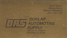 1980's 1990's Business Card DAS Dunlap Automotive Supply Phoenix AZ Vtg picture