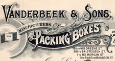 Boxes Jersey City New Jersey 1895 Vanderbeek Sons Billhead picture