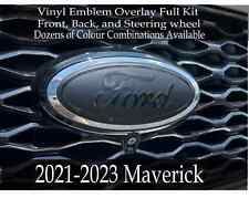 2021-2023 Ford Maverick, Vinyl Emblem Overlay Full Kit Front/Back/Steering Wheel picture