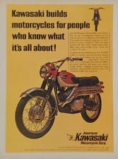 1967 KAWASAKI MOTORCYCLE ORIGINAL COLOR PRINT AD SAMURAI 250cc STREET SCRAMBLER picture