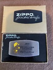 Vintage 1971 Zippo Northern Illinois Gas Knife Safe Driver Award picture