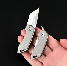Mini Tanto Knife Folding Pocket Hunting Survival D2 Steel Titanium Multifunction picture